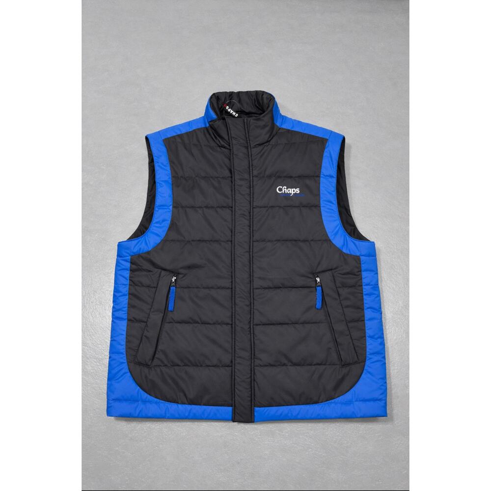 Vintage Chaps Ralph Lauren Puffer Vest Men’s‎ M Black Blue Outdoor 90s Preppy